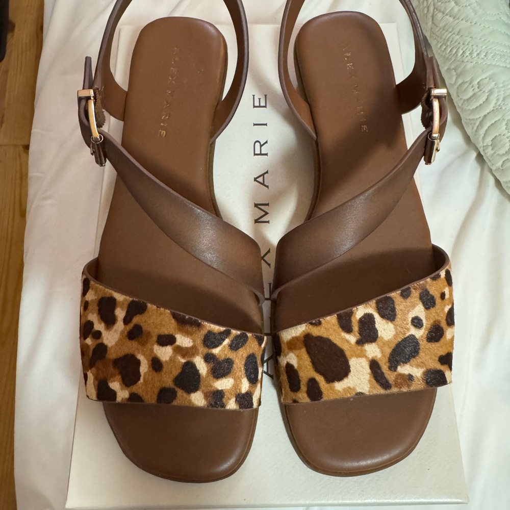 Alex Marie Leopard and Brown Sandals